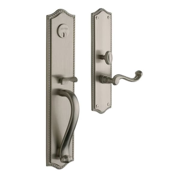 Baldwin Double Cylinder Entry Handlesets Lifetime Satin Nickel 6963.056.RDBL - main